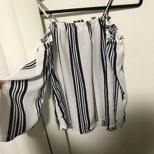 Flirty cold shoulder top!